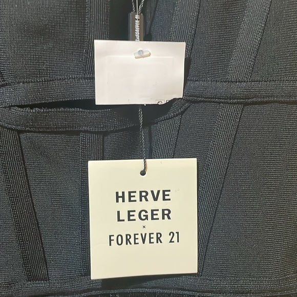 Women’s New Herve Leger x Forever 21 Transparent Black Bustier Fringe Bustier Ba - Picture 9 of 14